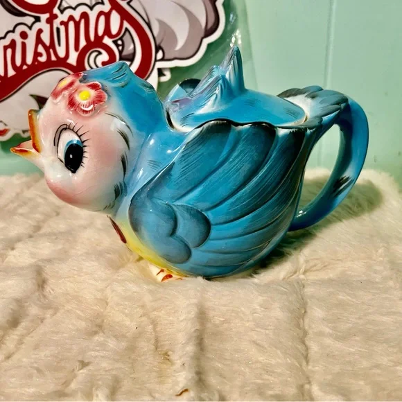 Vintage lefton bluebird teapot - Picture 1 of 6